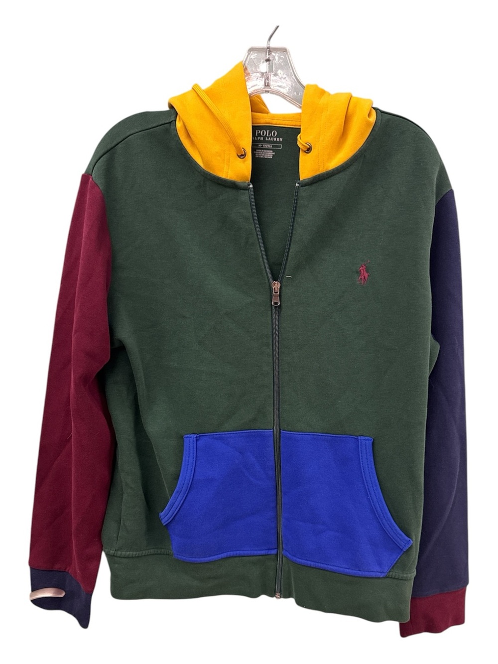 Polo by Ralph Lauren Colorblock Zip Hoodie - Green/Yellow/Burgundy/Blue